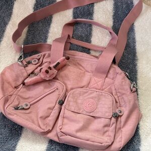 Kipling Pink Shoulder Bag with Plush Charm